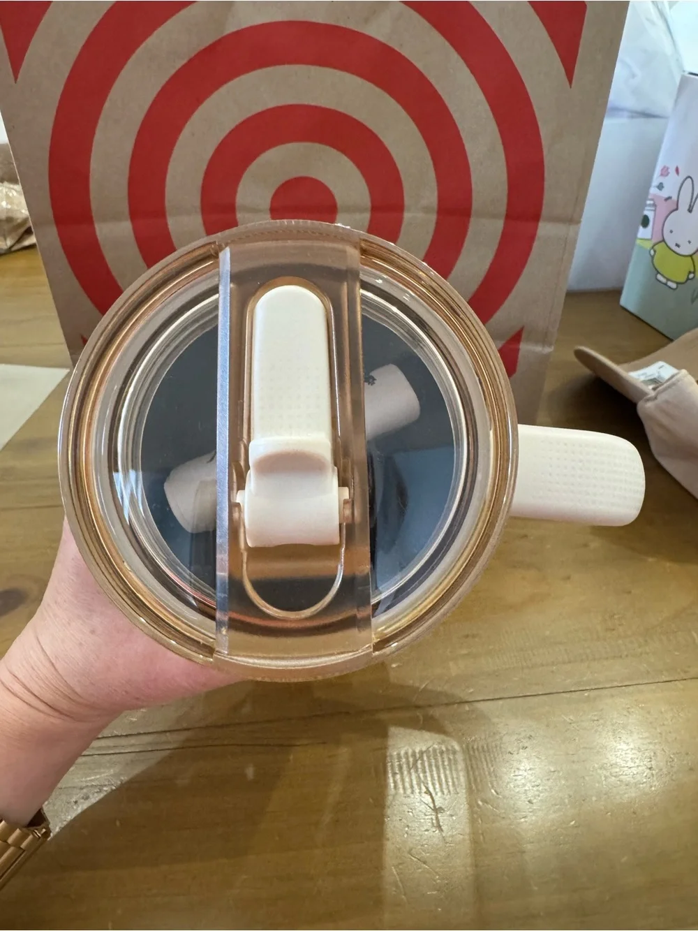 Stanley Quencher ProTour Flip Straw 40oz Cream Woodgrain Gold Tumbler
